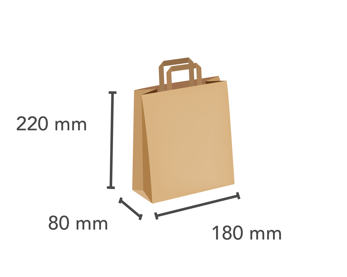 Papiertragetasche 180×80×220 mm
