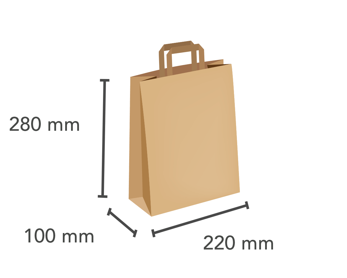 Papiertragetasche 220×100×280 mm