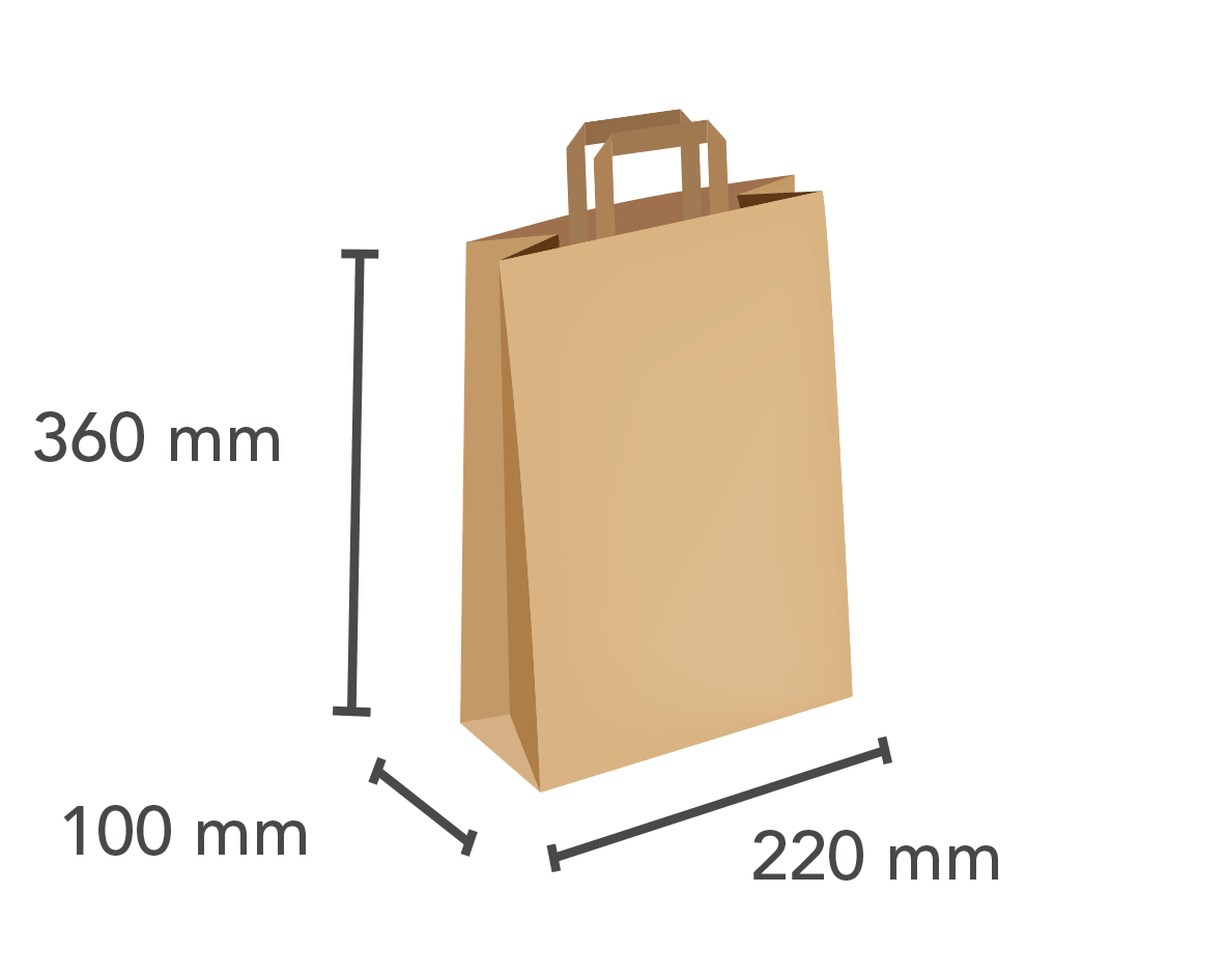 Papiertragetasche 220×100×360 mm