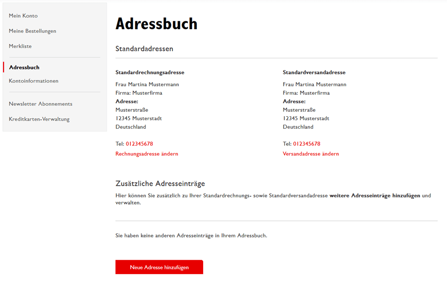 Benutzerkonto des B2B Online-Shops von RAUSCH Benutzerkonto des B2B Online-Shops von RAUSCH