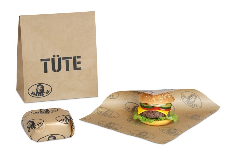 Burgerverpackung von BOB'S Rock & Bowl