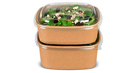 Braune Salatschale aus Karton Braune Salatschale aus Karton