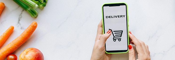 Lieferservice via App auf dem Smartphone