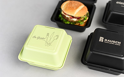 Bedruckte Mehrweg-Burger-Box Bedruckte Mehrweg-Burger-Box