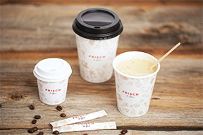 Kaffeebecher der Verpackungslinie «FRISCH & fein» Kaffeebecher der Verpackungslinie «FRISCH & fein»